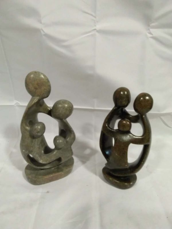 520 2 soap stone figures