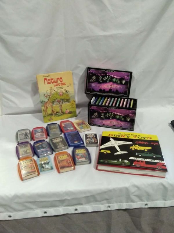 lot 556 top trump cards, Dinky reference book, soul cd’s