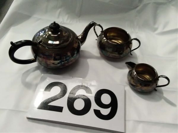 lot 269 vintage teapot, milk & sugar - Image 2