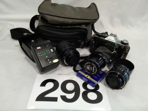 lot 298 canon AE-1 camera and lenses - Image 2