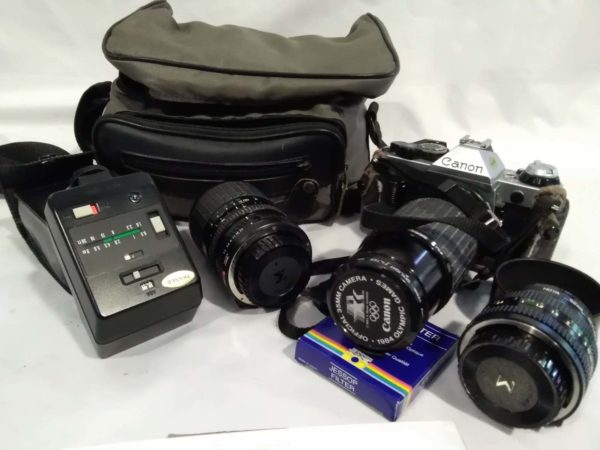 lot 298 canon AE-1 camera and lenses