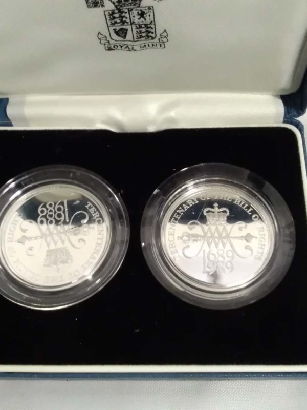 lot 306  1989 £2 silver proof two-coin set - Image 2