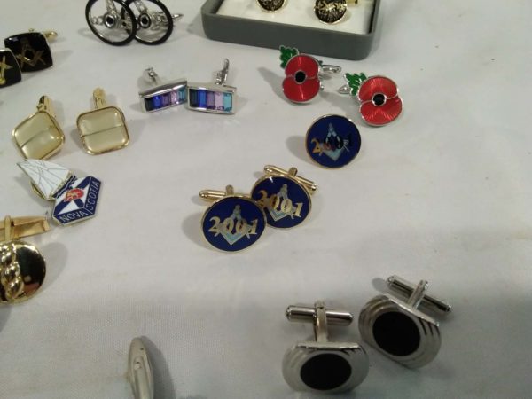 lot 315 cufflinks & coins inc some Masonic - Image 2