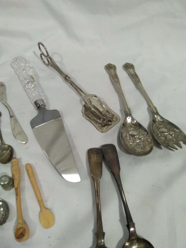 lot 316 various cutlery inc 2 silver servings spoons - Image 9