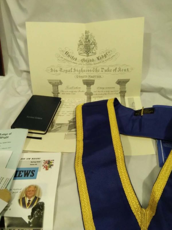 lot 330 masonic sash and apron and ephemera - Image 4