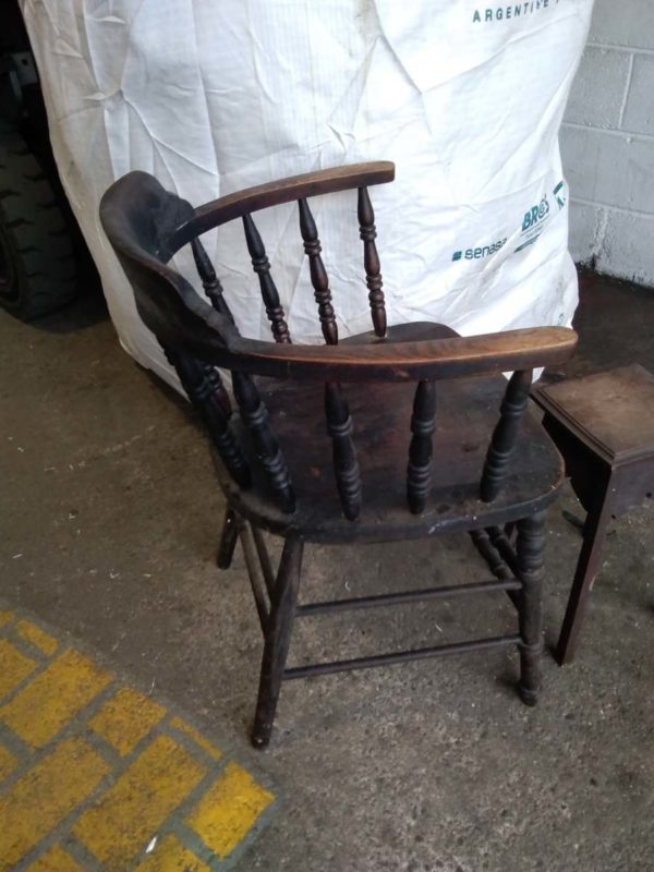 lot 430 antique chair ( woodworm) & plant side - Image 5