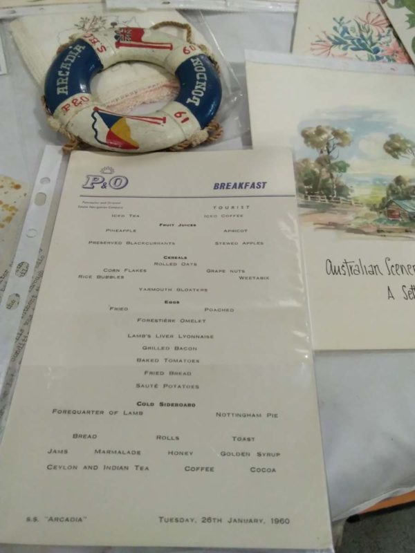 lot 481 assorted Cruise menus 1959 -1960 Cunard, P&O etc, patches - Image 5