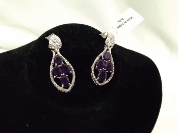 lot 485 Tggc 925 sterling silver & Amethyst earrings The genuine gemstone company