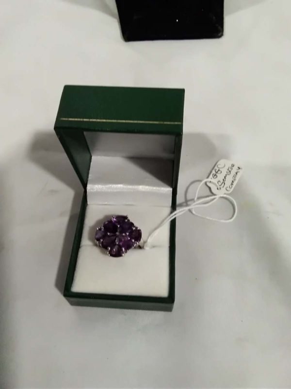 lot 486 Tggc 925 sterling silver & Amethyst ring  The genuine gemstone company - Image 2