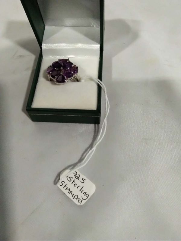 lot 486 Tggc 925 sterling silver & Amethyst ring  The genuine gemstone company - Image 5