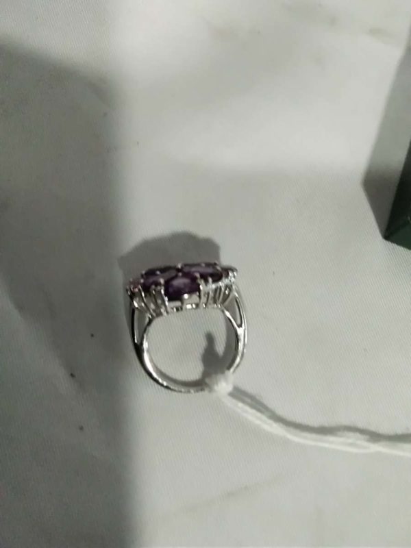 lot 486 Tggc 925 sterling silver & Amethyst ring  The genuine gemstone company - Image 3