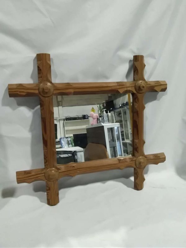 lot 487 gilt frame & oak vintage framed mirror - Image 5