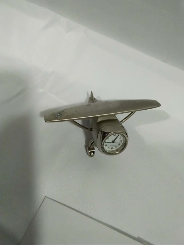 lot 540  brass miners lamp & aeroplane minature clocks - Image 4