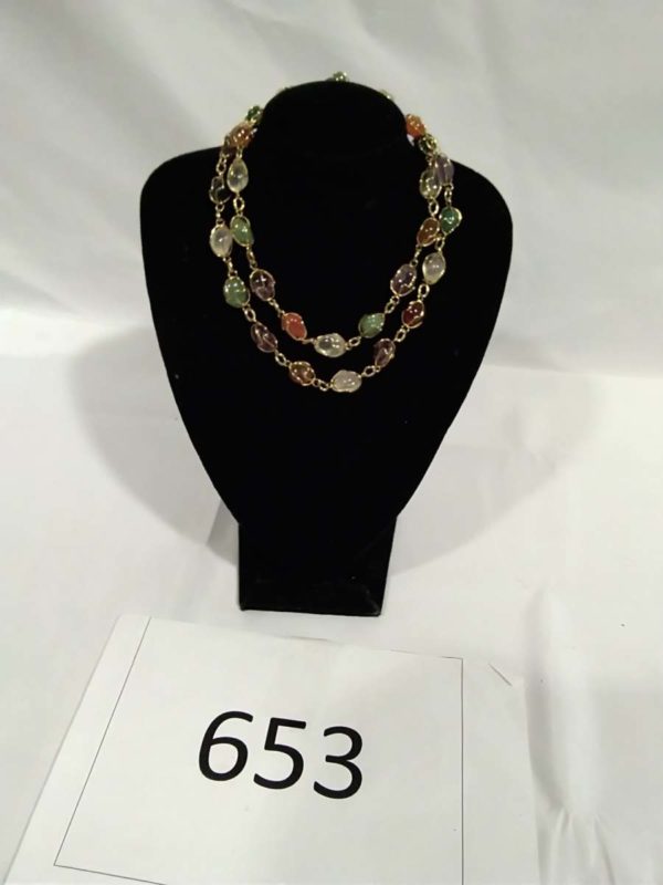 lot 653 vintage gem stone necklace - Image 6