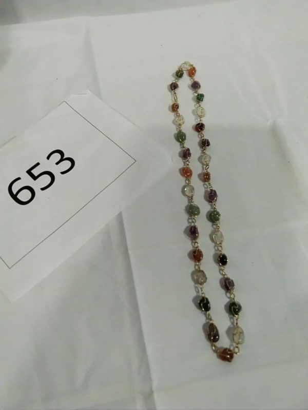 lot 653 vintage gem stone necklace - Image 5