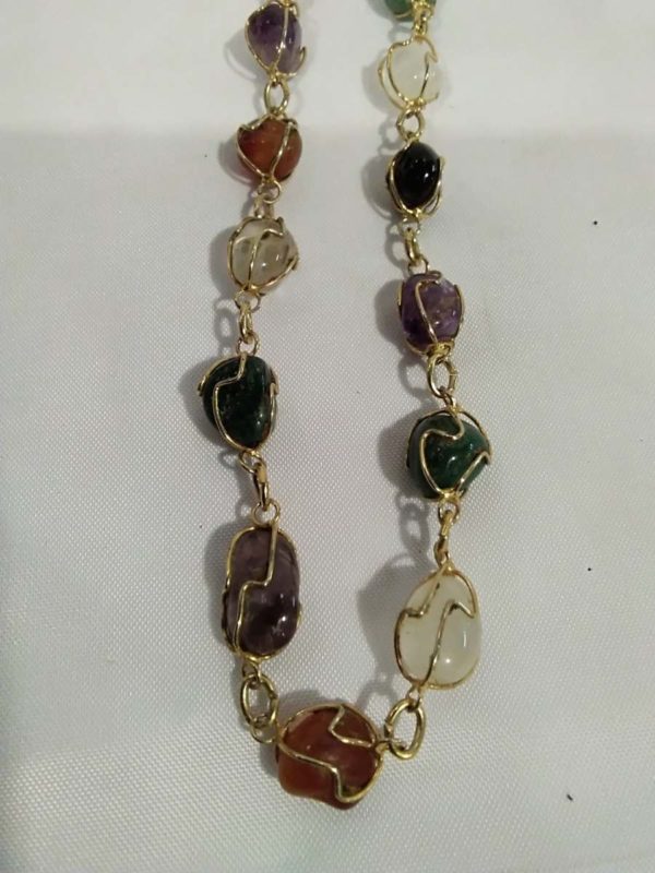 lot 653 vintage gem stone necklace - Image 4