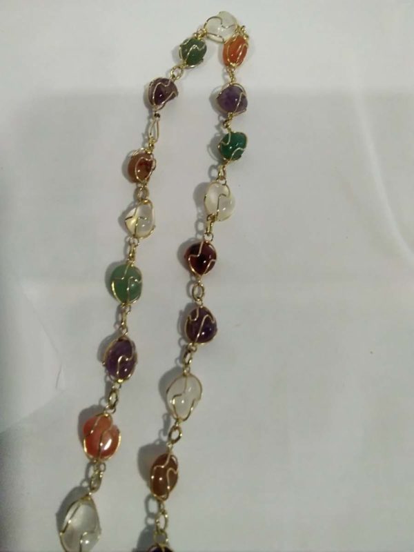 lot 653 vintage gem stone necklace - Image 3