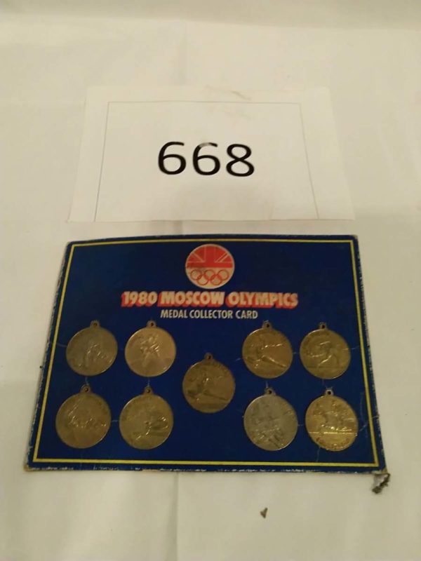 lot 668 1980 Moscow Olympics medal collector card