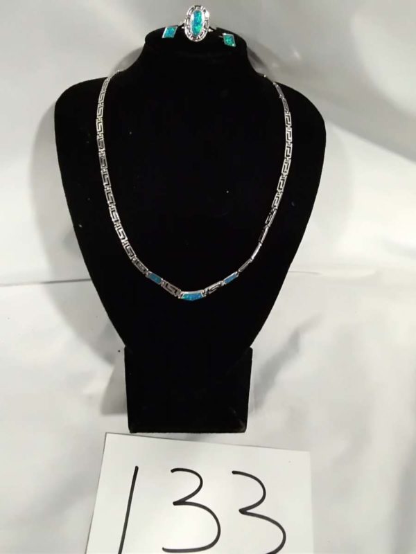 lot 133 attractive sterling silver necklace, earrings & Ring - Image 2