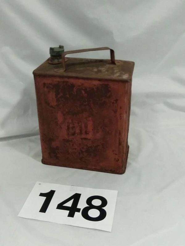 lot 148 Vintage Pratt oil can  ( procceds going to charity)