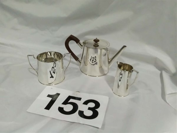 lot 153 stainless EPNS teapot, milk & sugar - Image 2