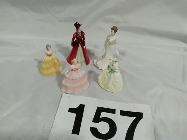 lot 157 Coalport mini figurines x5