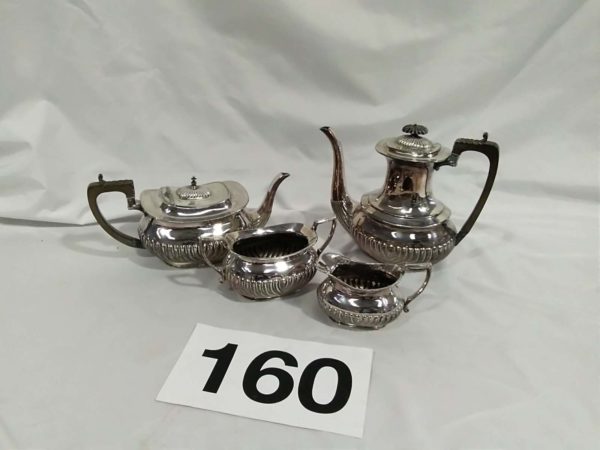 lot 160 sheffield EPBM tea & coffee pot, milk & suagr