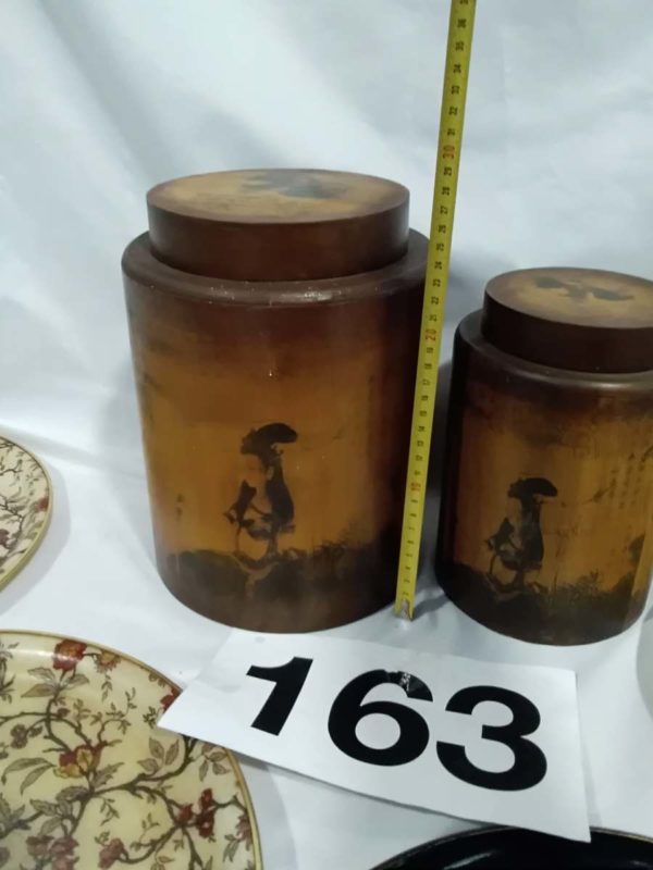 lot 163 2 chinese canisters & 4 trays - Image 3