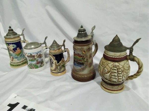 lot 179 5 x beer steins - Image 3