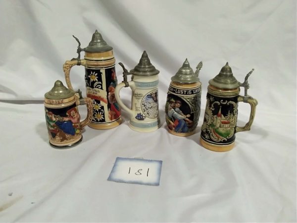 lot 181 5 x beer steins