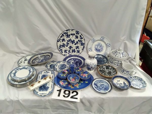 lot 192 vintage china including willow tree, royal albert, etc.