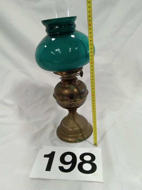 lot 198 brass based double burner oil lamp - Image 4