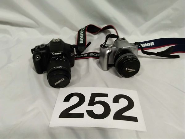 lot 252 2x Canon camera’s & lenses