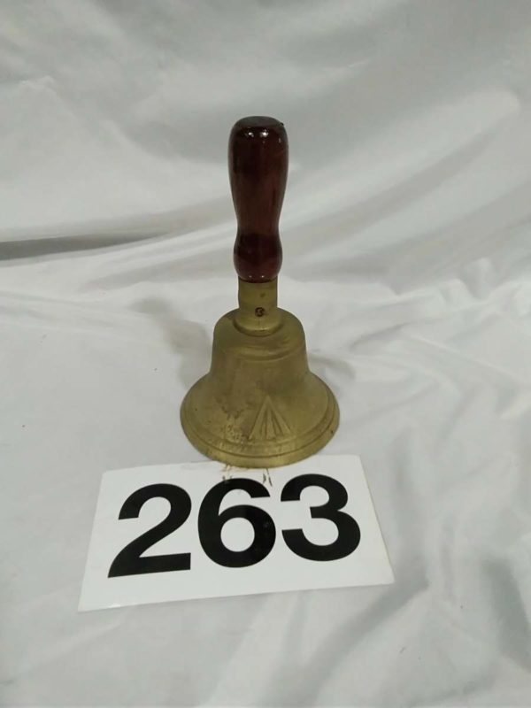 lot 263 WW2 cast hand bell Military issue