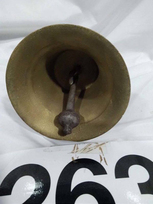 lot 263 WW2 cast hand bell Military issue - Image 3