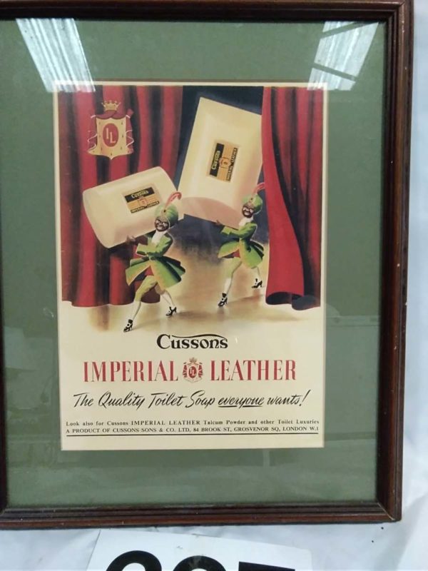 lot 337 framed Cussons Imperial Leather Soap advertising picture approx 22″ x 18″ - Image 2