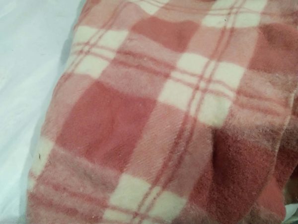 lot 468  wool blanket ( some holes ) - Image 2