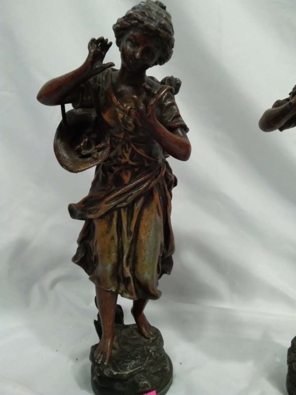 lot 798 pair of Victorian bronze effect  cast metal  aprox 15″ - Image 5