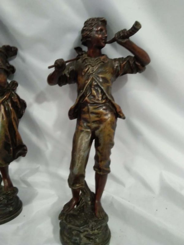 lot 798 pair of Victorian bronze effect  cast metal  aprox 15″ - Image 3