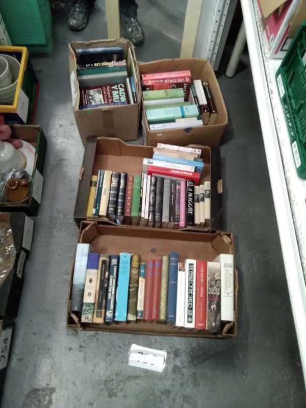 lot 799 4 boxes of mixed books