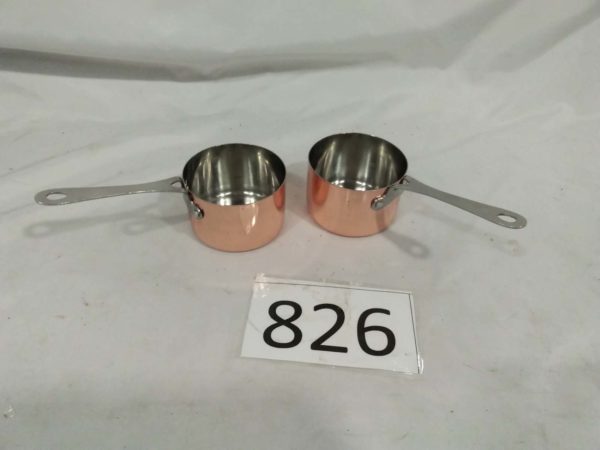 lot 826 pair of small copper pans