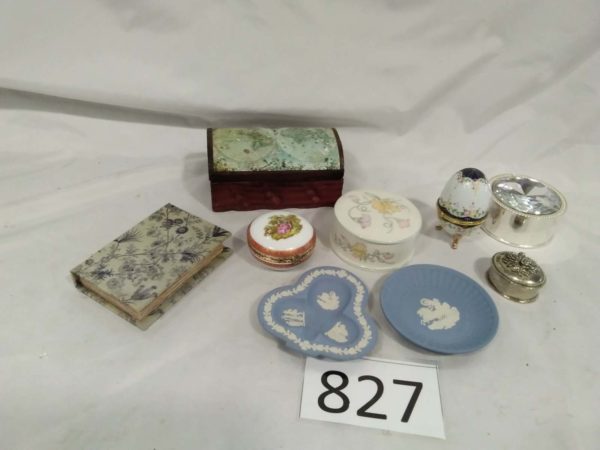 lot 827 trinket boxes & dishes