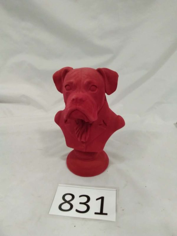 lot 831 red velvet boxer dog bust