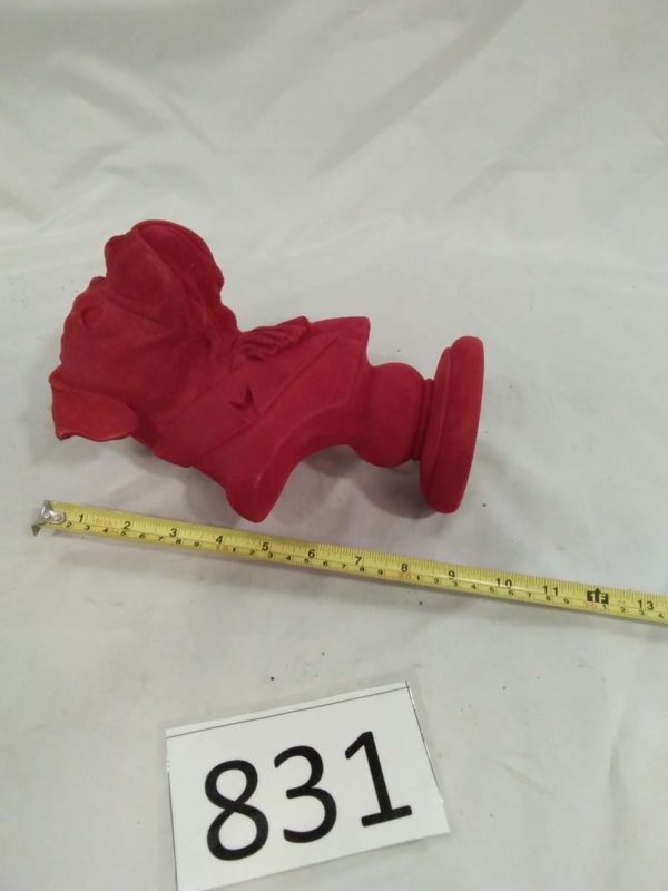 lot 831 red velvet boxer dog bust - Image 3