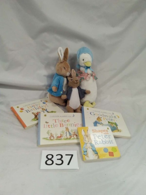 lot 837 Beatrix Potter plush toys & books