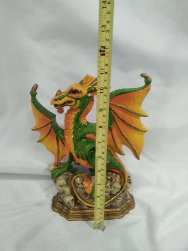 lot 838 dragon & skull cast metal doorstop approx 11″ - Image 3