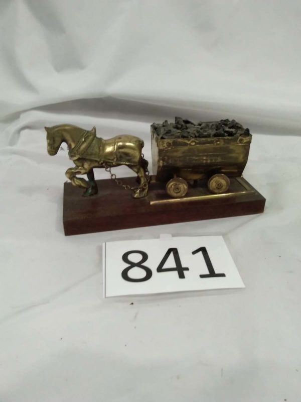 lot 841 ornamental coal  miners horse & cart