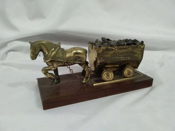 lot 841 ornamental coal  miners horse & cart - Image 2