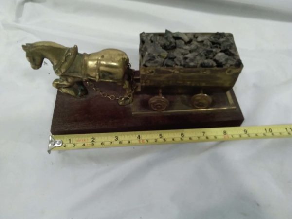 lot 841 ornamental coal  miners horse & cart - Image 3