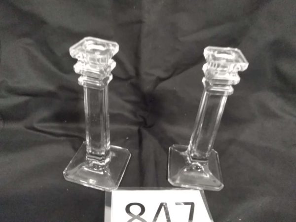 lot 847 pair of decorative candles sticks aprox 7″ - Image 2